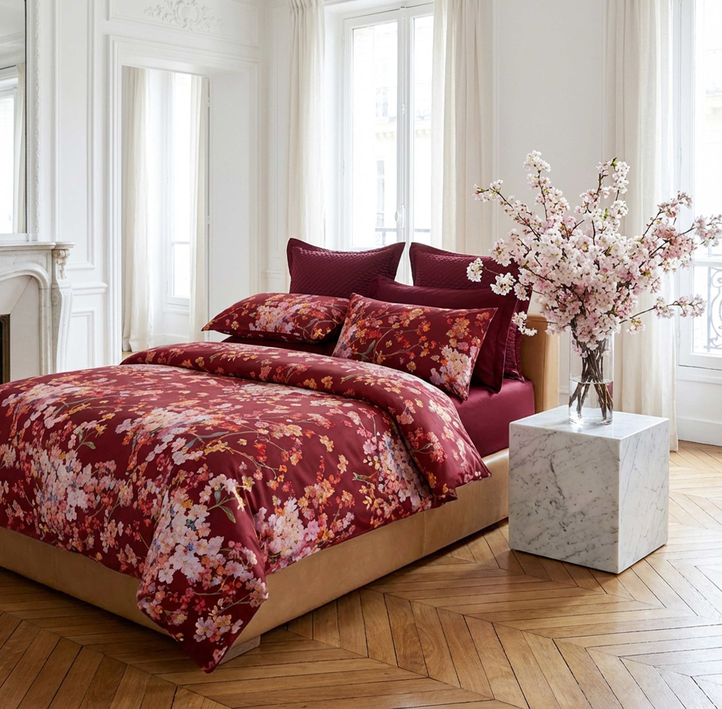 CNY Collection, Arden In White Bedset (Free GA CNY RED PACKET)
